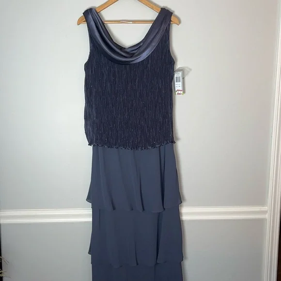 Patra | Dresses | New Patra Woman Gray Silver Beaded 4 Formal Dress |  Poshmark